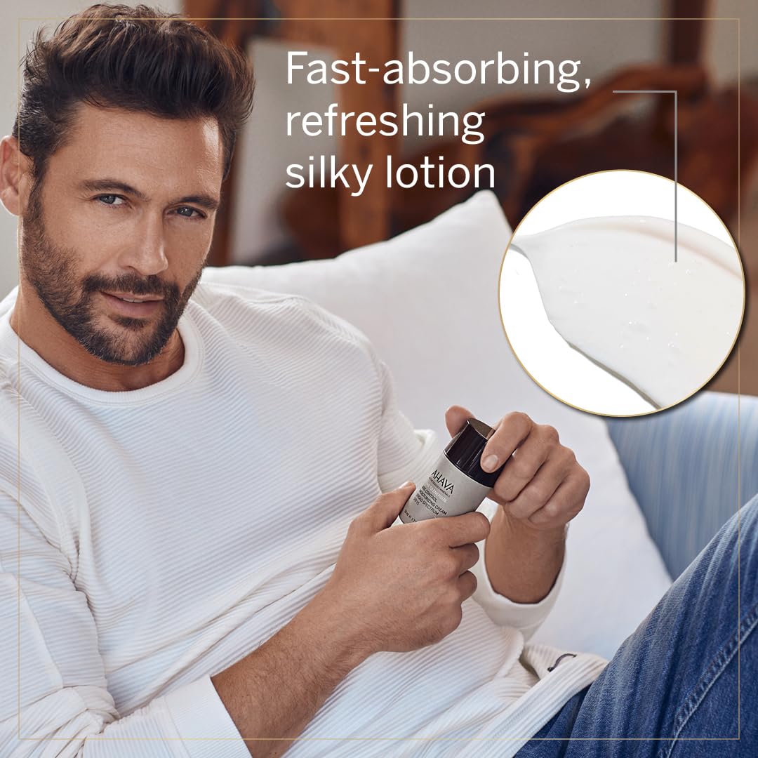AHAVA Men's Age Control Moisturizing Cream, Broad Spectrum SPF15 - Fast-absorbing Silky Hydrating Lotion, Protects from Premature Aging Signs of UVA/B rays, Enriched with Exclusive Osmoter, 1.7 Fl.Oz